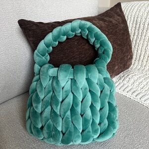 Elegant Teal Braided Handbag